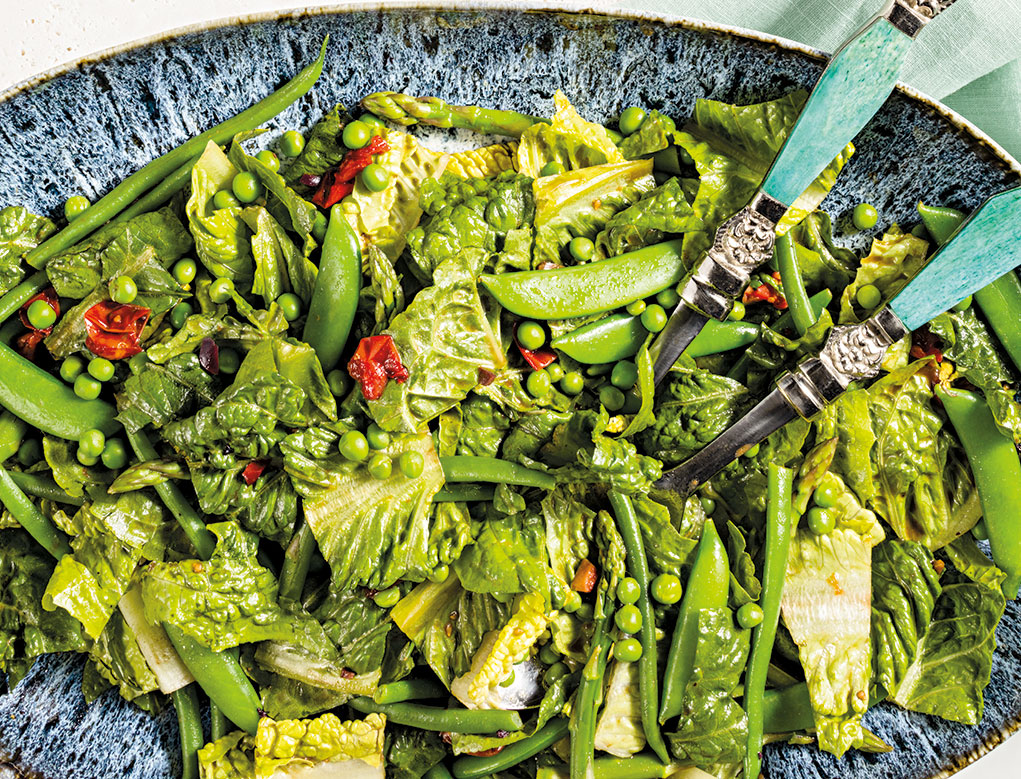 Spring Vegetable Salad with Tomato Vinaigrette