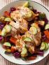 Togarashi Vegetables & Chicken Thighs with Creamy Ponzu-Ranch Dressing