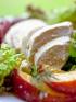 A plate of poached chicken for an easy and healthy dinner for diabetic diets