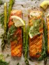 An easy sheet pan dinner of salmon and asparagus for diabetic friendly diet