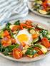 Baked Eggs with Roasted Spring Vegetables