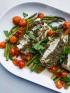 Pesto-Encrusted Cod with Roasted Tomatoes and Asparagus