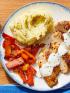 Seared Chicken & Goat Cheese Sauce with Mashed Potatoes & Carrot-Pepper Agrodolce