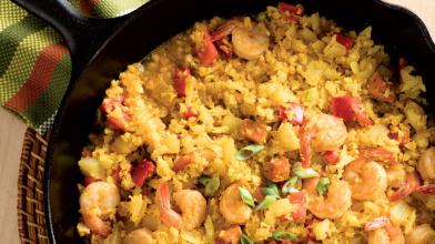 Shrimp Paella with Cauliflower Rice