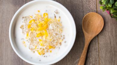 Almond Tapioca with Banana and Corn