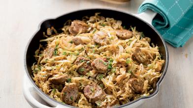 Budget-Friendly Chicken Sausage and Cabbage Skillet