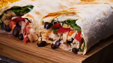 Chicken and Black Bean Burritos