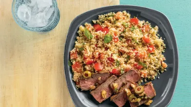 Mediterranean Steak with Minted Couscous