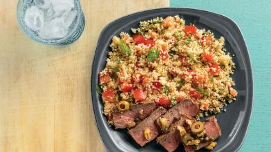Mediterranean Steak with Minted Couscous
