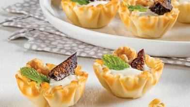 Fig and Walnut Yogurt Tarts