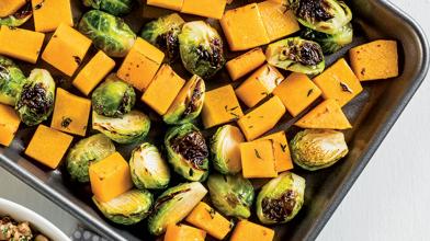 Roasted Brussels Sprouts and Butternut Squash