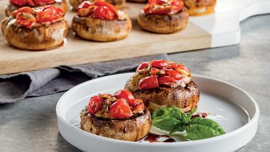 Bruschetta-Stuffed Mushrooms