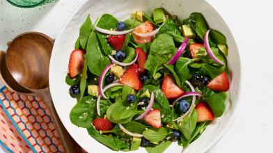 Spinach, Avocado, and Summer Berry Salad