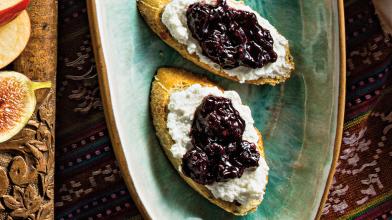 Ricotta and Blackberry Jam Crostini