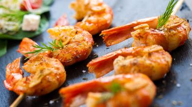 Citrus Grilled Shrimp with Spring Greens