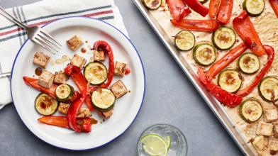 Sheet Pan Zucchini and Red Pepper "Stir-Fry"