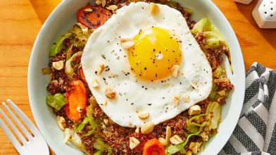 Quinoa Fried Rice with Bok Choy, Shishitos & Carrots