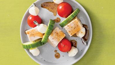 Turkey and Mozzarella Snack Skewers