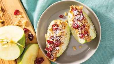 Peanut Butter, Cranberry, and Walnut Apple Slices