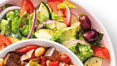 Side Greek Salad with Red Wine Vinaigrette