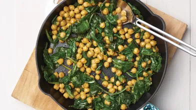 Three-Minute Skillet Beans & Greens