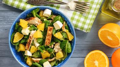 Mandarin, Greens, and Protein Bowl