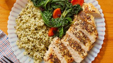 Italian-Style Chicken & Couscous with Carrots, Currants, and Kale