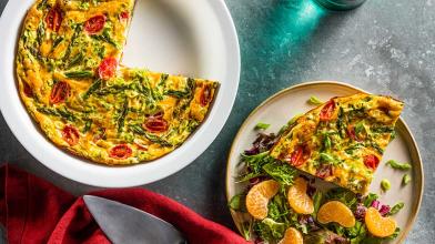 Crustless Asparagus and Tomato Quiche