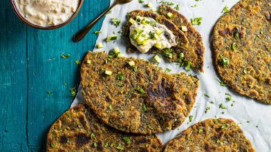 Whole-Wheat Spinach Parathas