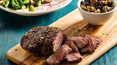 Grilled Sirloin with Olive Tapenade