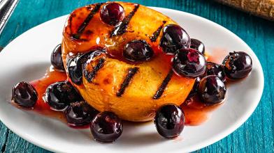 Grilled Peaches with Fresh Blueberry Compote