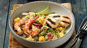 Grilled Seafood and Quinoa Salad with Mango and Avocado
