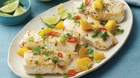 Thai-Style Halibut with Mango Relish