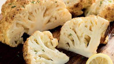 Whole Roasted Cauliflower with Lemon Vinaigrette