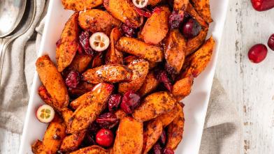 Cinnamon Roasted Carrots & Cranberries