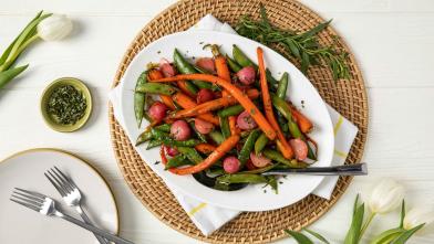 Sweet Glazed Spring Vegetables