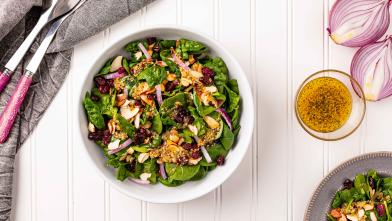 Cranberry Almond Spinach Salad