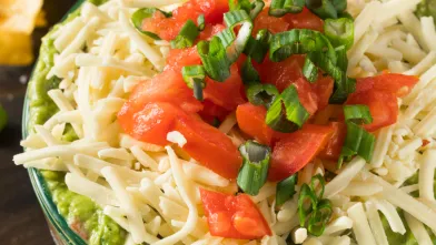 A close up photo of taco layer dip