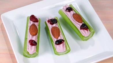 Almond Cranberry Celery Logs