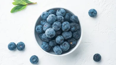small bowl filled with fresh blueberries