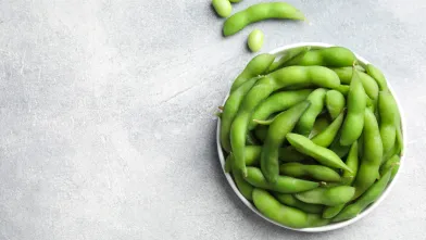 Fresh edamame in a bowl