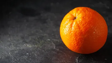 orange on a counter top