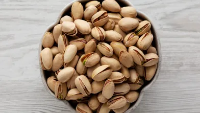 Pistachios in the shell in bowl