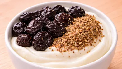 Cherry Flaxseed Greek Yogurt Bowl