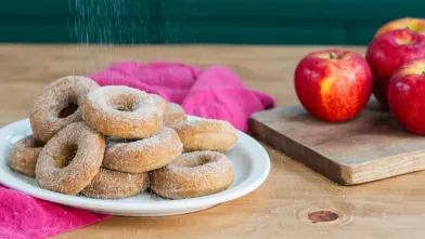 A plate of apple cider donuts.