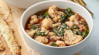 Zuppa Toscana with Cauliflower and Kale