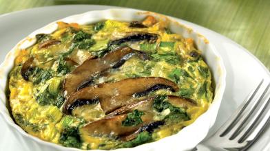 Crustless Spinach and Mushroom Quiche