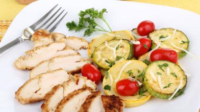 Dijon Chicken w/ Zucchini & Tomatoes