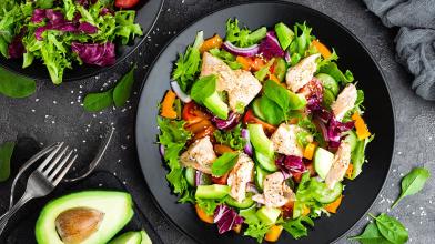 Grilled Salmon and Avocado Salad