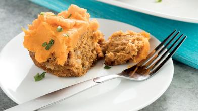 Meatloaf Muffins with Sweet Potato Topping